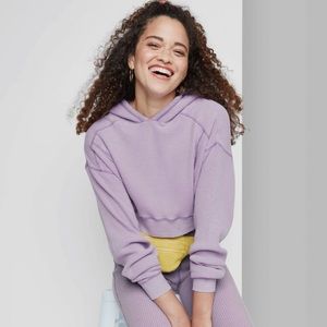 Women’s Cropped Waffle Hoodie - Amethyst